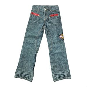 RARE Harley-Davidson limited edition boys race car jeans patch painted pockets